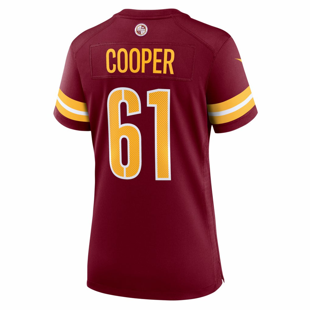 Tyler Cooper Washington Commanders Women's Team Game Jersey - Burgundy