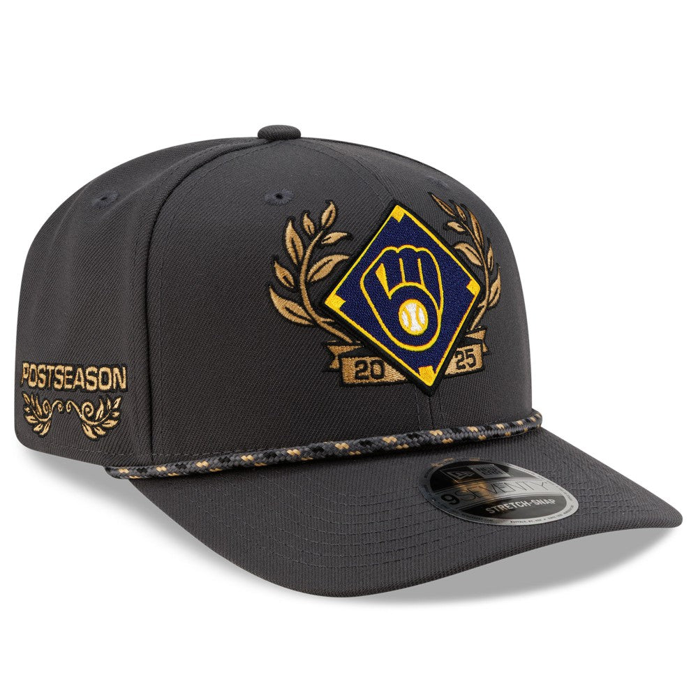 Milwaukee Brewers 2025 National League Division Series Champions 9SEVENTY Adjustable Hat Charcoal | New Era