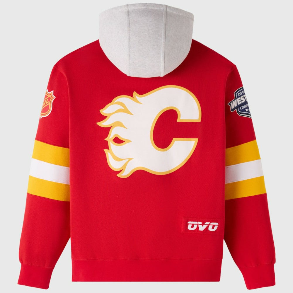 Calgary Flames OVO x NHL Fleece Hoodie Red