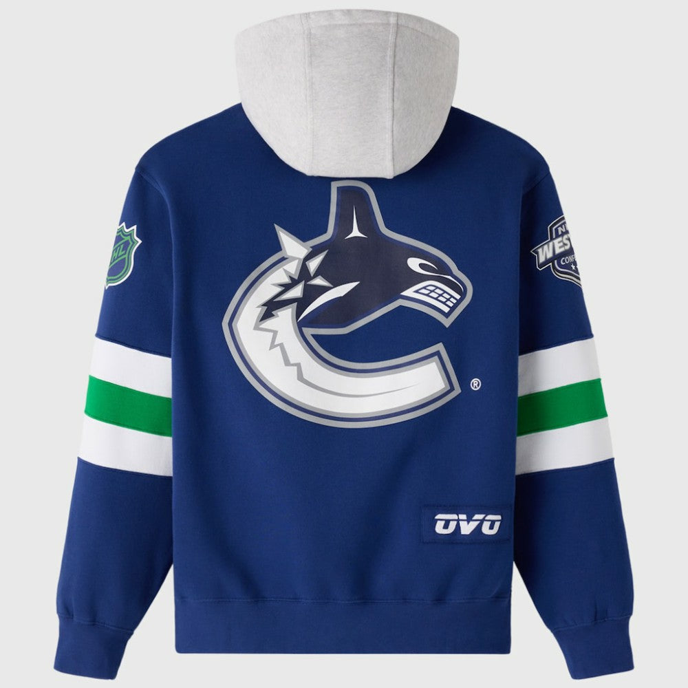 Vancouver Canucks OVO x NHL Fleece Hoodie Blue