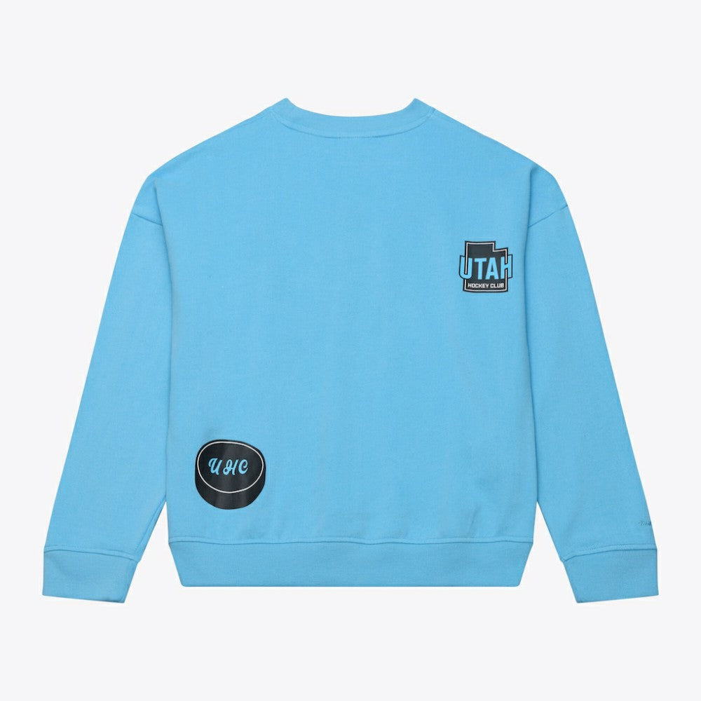 Utah Mammoth Mitchell & Ness Women's Crewneck Sweatshirt Blue