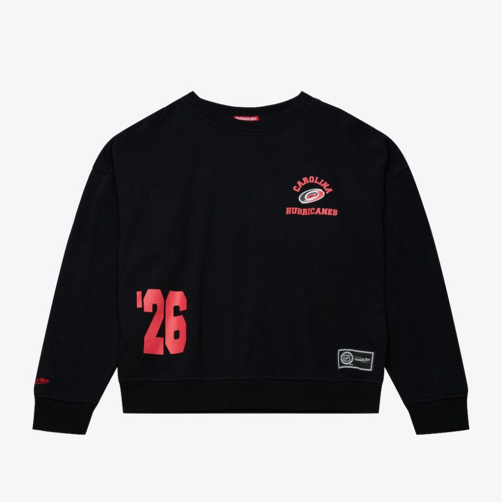 Carolina Hurricanes Mitchell & Ness Women's Crewneck Sweatshirt Black