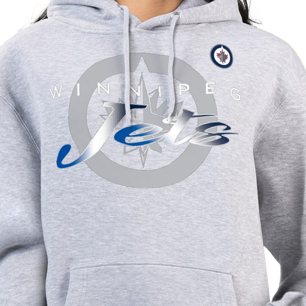 Winnipeg Jets G-III 4Her by Carl Banks Women's Shadow Logo Fleece Hoodie Gray