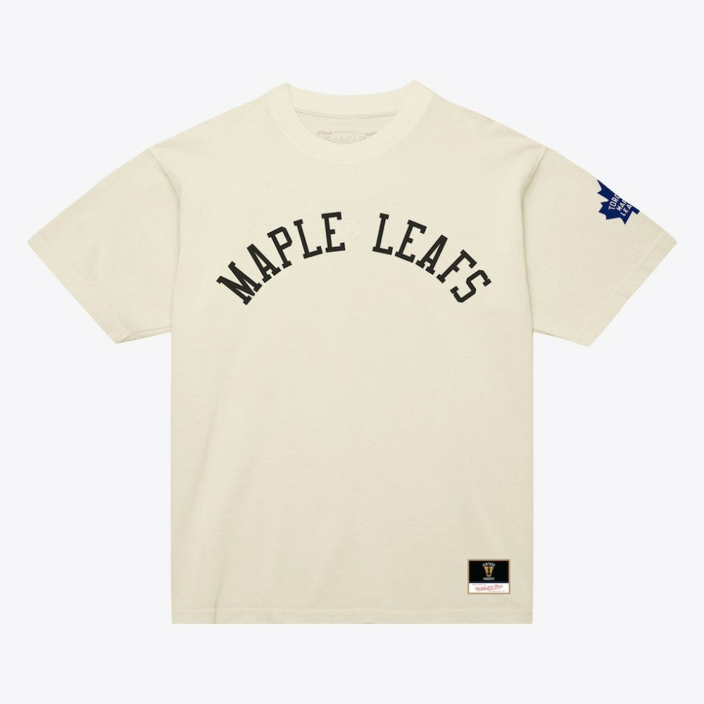 Toronto Maple Leafs Mitchell & Ness Unisex Arched Team T-Shirt Cream