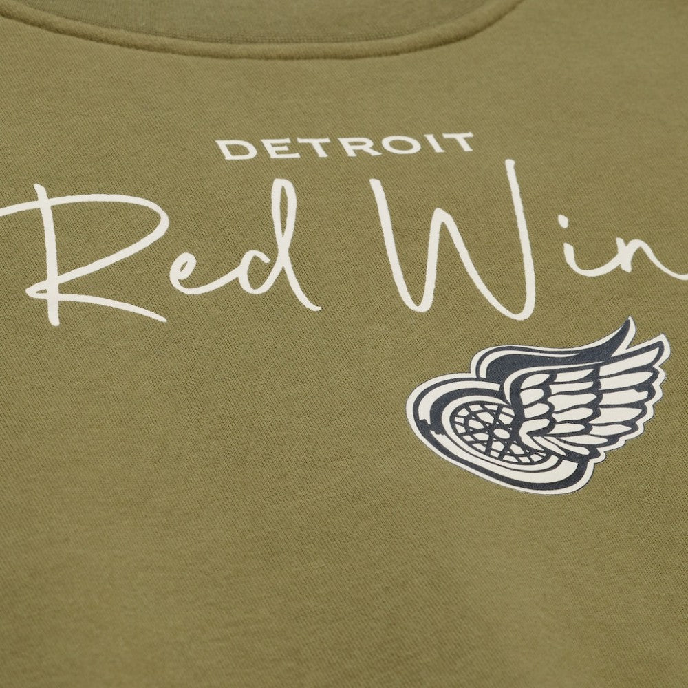 Detroit Red Wings Mitchell & Ness Women's Fleece Sweatshirt Hunter Green