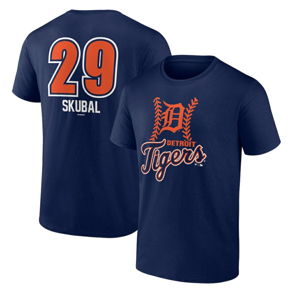 Tarik Skubal Detroit Tigers Fastball Player Name & Number T-Shirt Navy