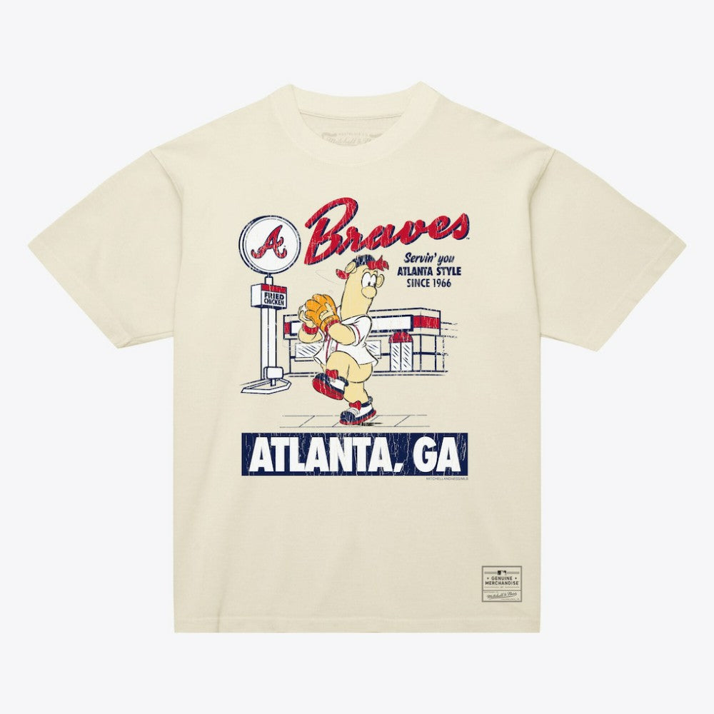 Atlanta Braves Deli T-Shirt Cream | Mitchell & Ness