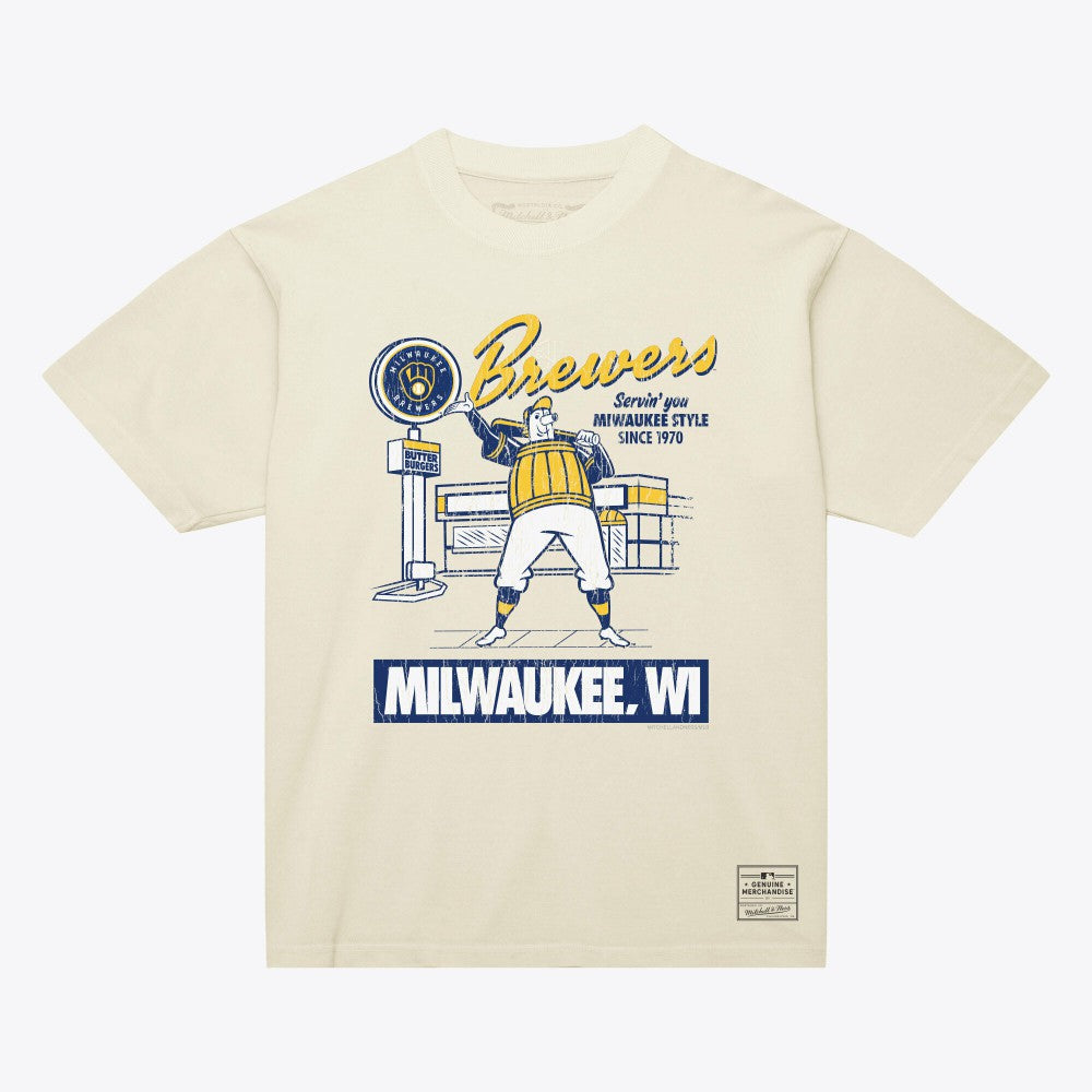 Milwaukee Brewers Deli T-Shirt Cream | Mitchell & Ness