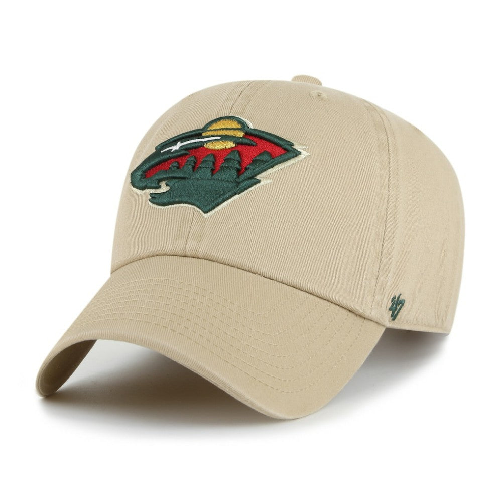 Minnesota Wild '47 Logo Clean Up Adjustable Hat Khaki