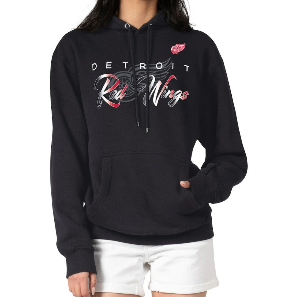 Detroit Red Wings G-III 4Her by Carl Banks Shadow Logo Fleece Pullover Hoodie Black