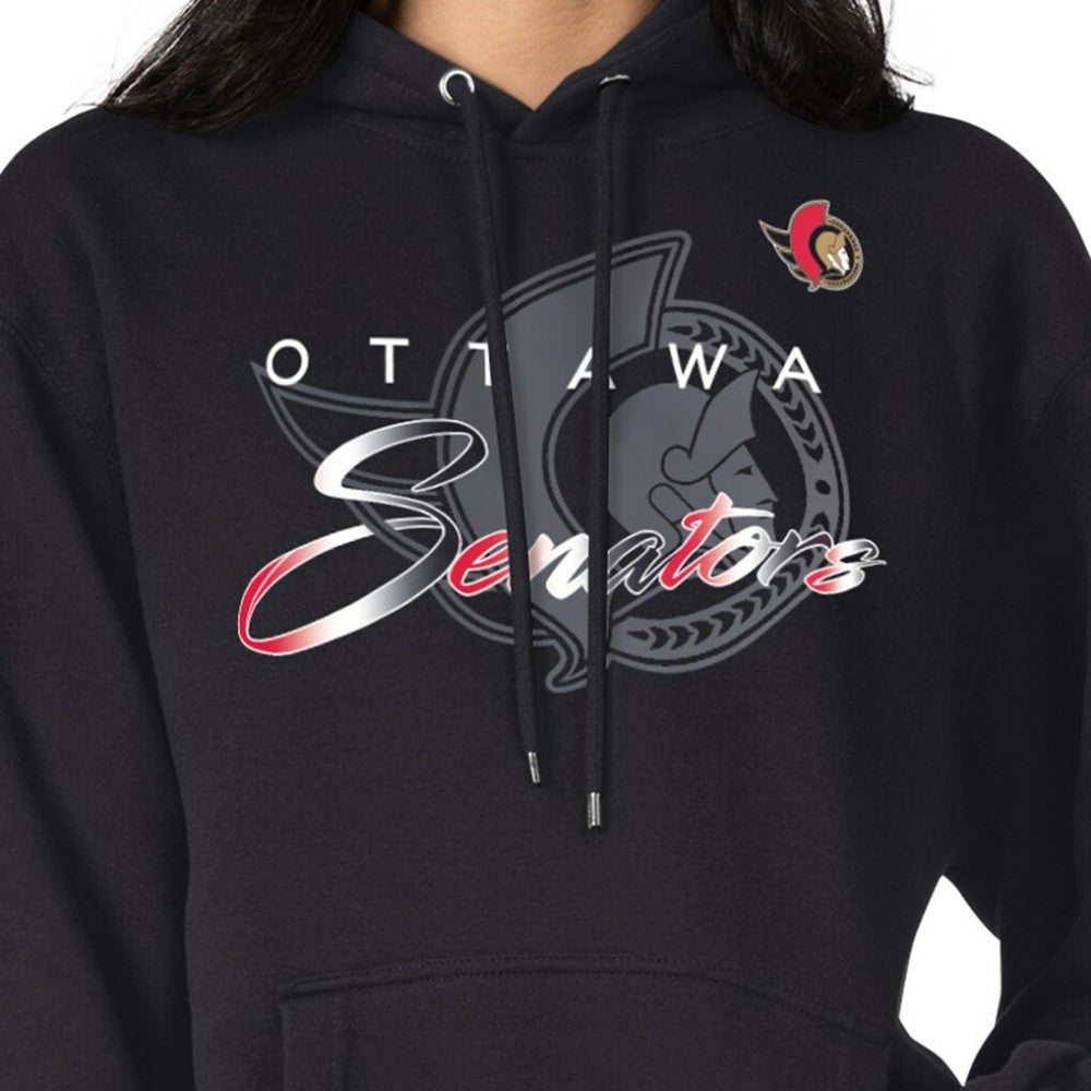 Ottawa Senators G-III 4Her by Carl Banks Shadow Logo Fleece Pullover Hoodie Black