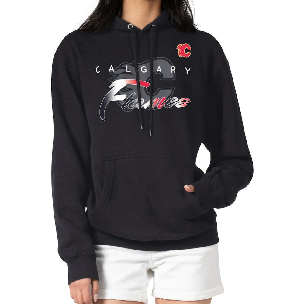 Calgary Flames G-III 4Her by Carl Banks Shadow Logo Fleece Pullover Hoodie Black