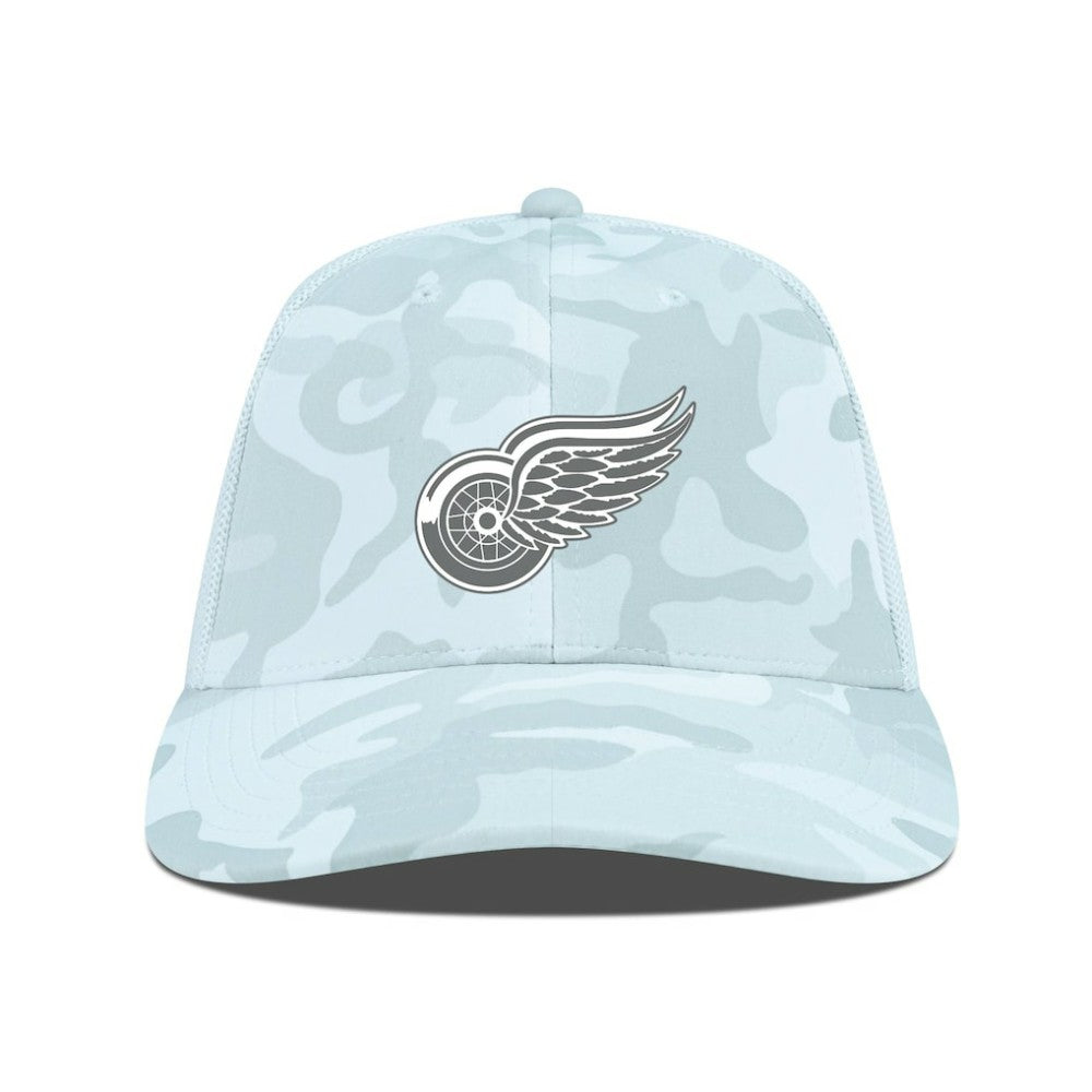 Detroit Red Wings Levelwear Clash Slate & Snow Meshback Flex Hat Camo