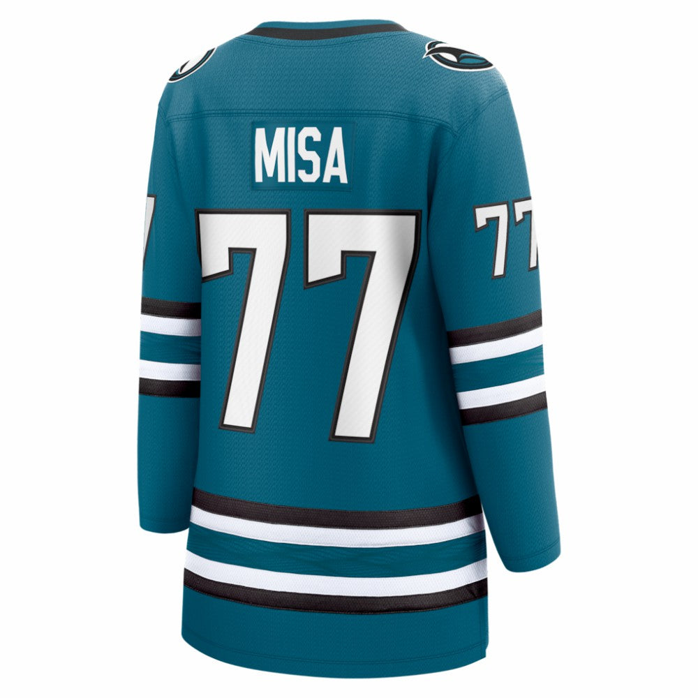 Michael Misa San Jose Sharks Fanatics Women's Breakaway Jersey Teal
