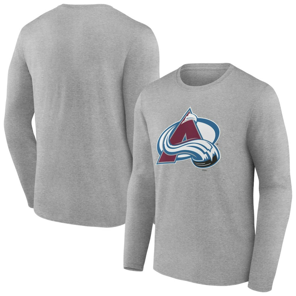Colorado Avalanche Women's Primary Logo Long Sleeve V-Neck T-Shirt Gray