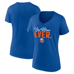 New York Islanders Women's Best Mom Ever V-Neck T-Shirt Royal