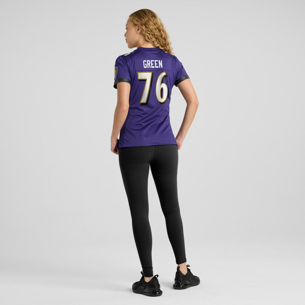 Kenyon Green Baltimore Ravens Women's Team Game Jersey - Purple