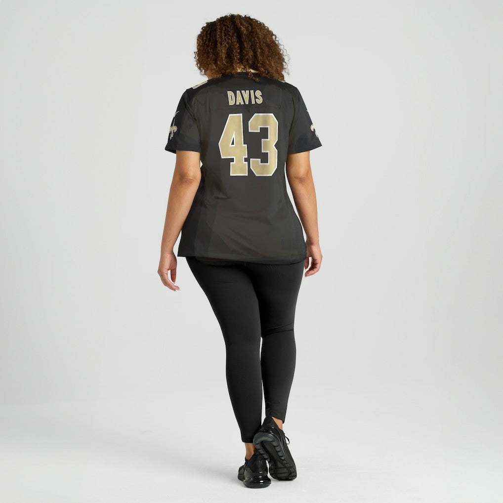 Michael Davis New Orleans Saints Women's Team Game Jersey - Black
