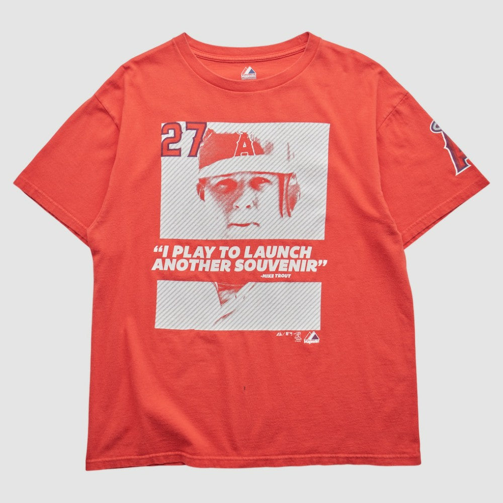 Los Angeles Angels Majestic 2000s T-Shirt Red Vintage