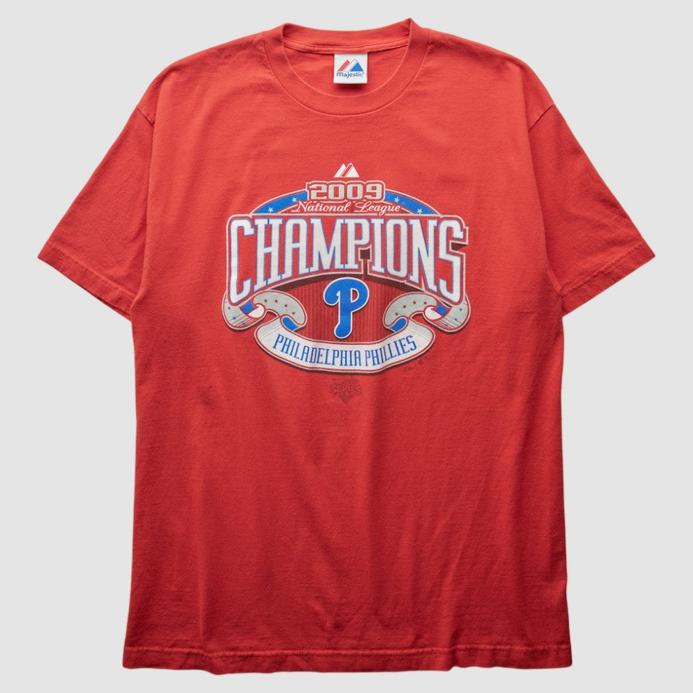 Philadelphia Phillies Majestic 2009 T-Shirt Red Vintage