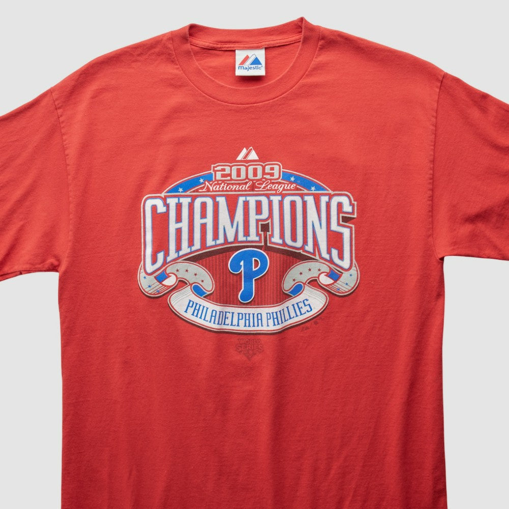 Philadelphia Phillies Majestic 2009 T-Shirt Red Vintage