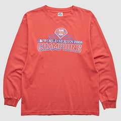 Philadelphia Phillies 2008 Long Sleeve T-Shirt Red Vintage