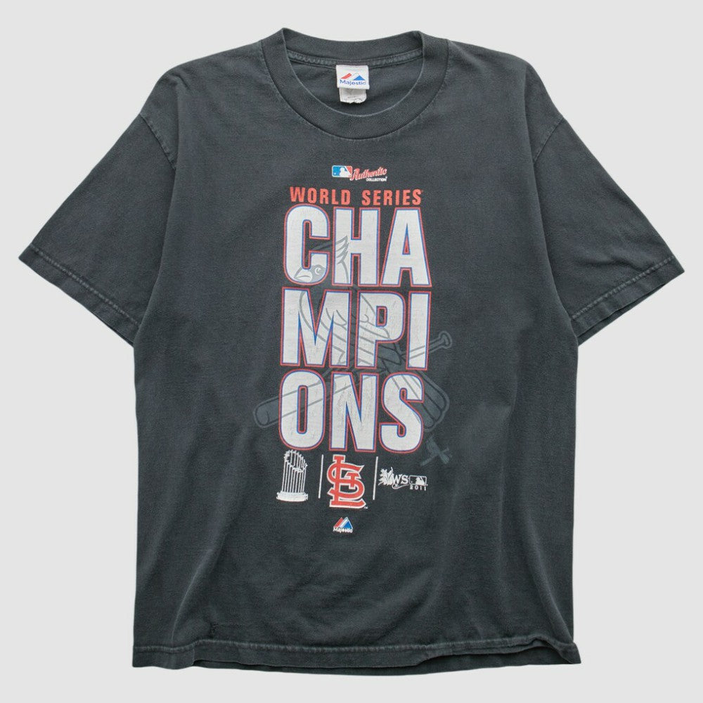 St. Louis Cardinals Majestic 2011 T-Shirt Charcoal Vintage