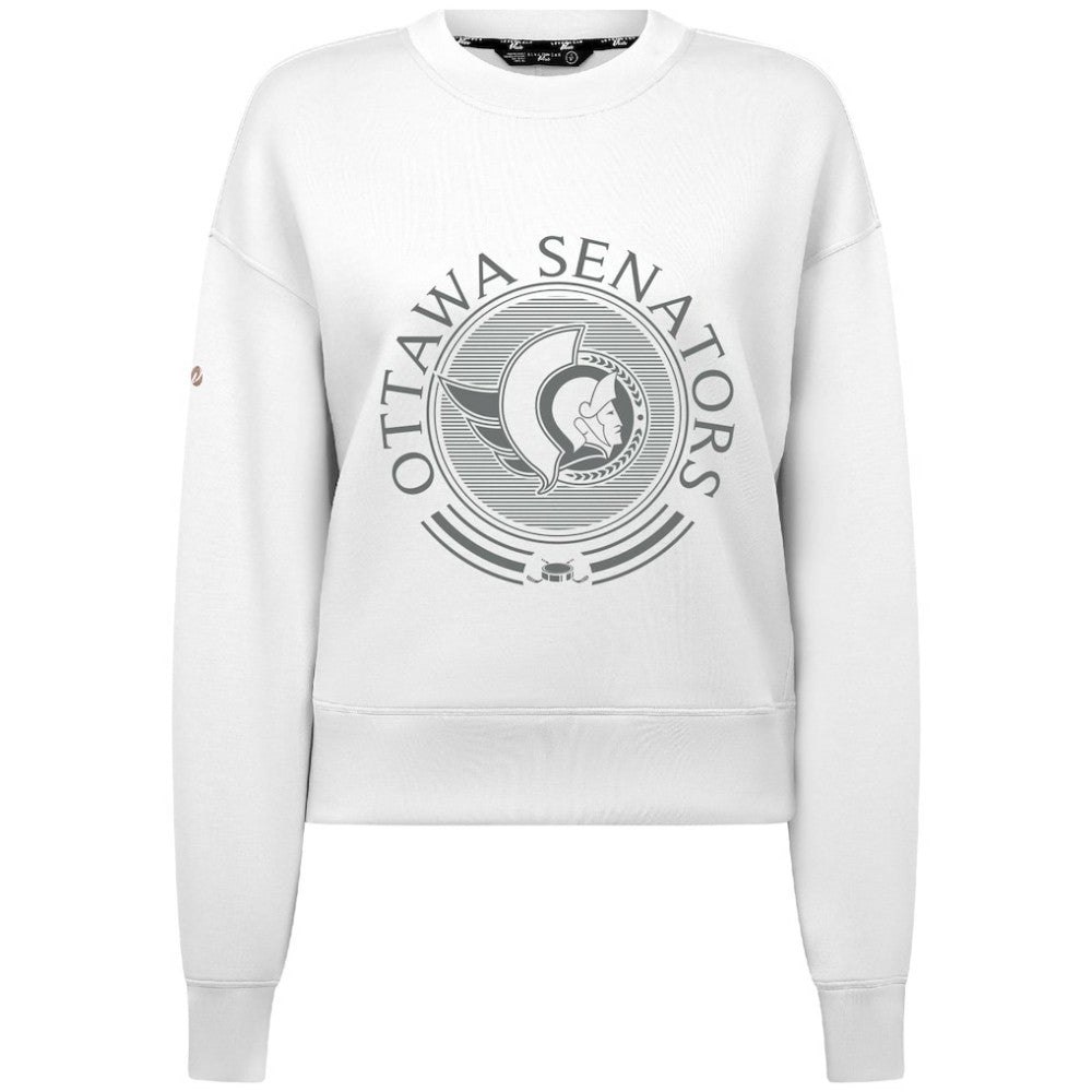 Ottawa Senators Levelwear Women's Slate & Snow Sponge Tri-Blend Sweatshirt White