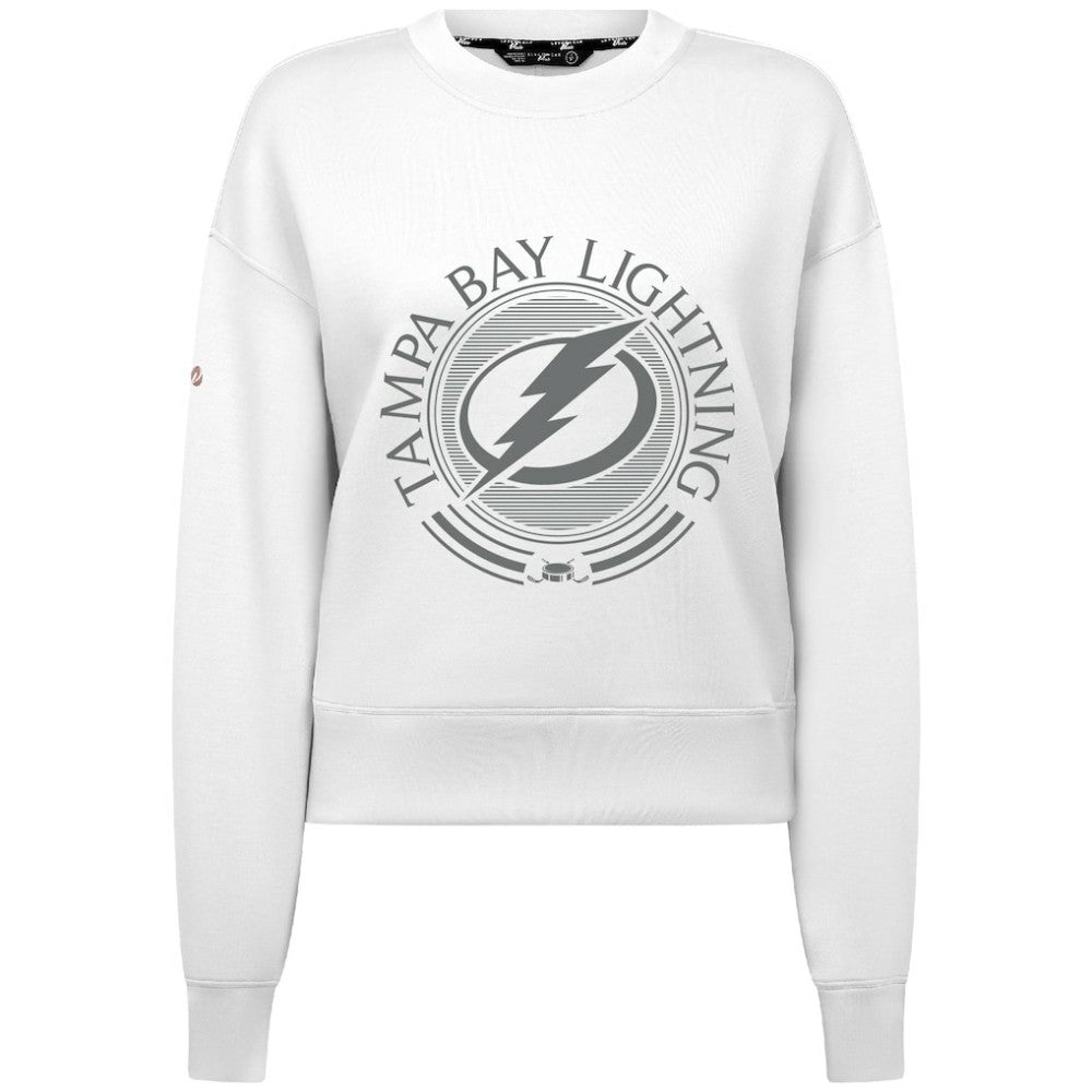 Tampa Bay Lightning Levelwear Women's Slate & Snow Sponge Tri-Blend Sweatshirt White