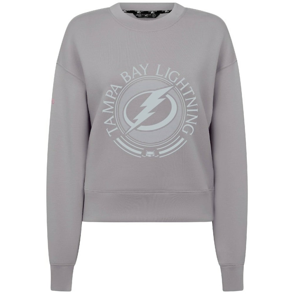 Tampa Bay Lightning Levelwear Women's Slate & Snow Sponge Tri-Blend Sweatshirt Gray