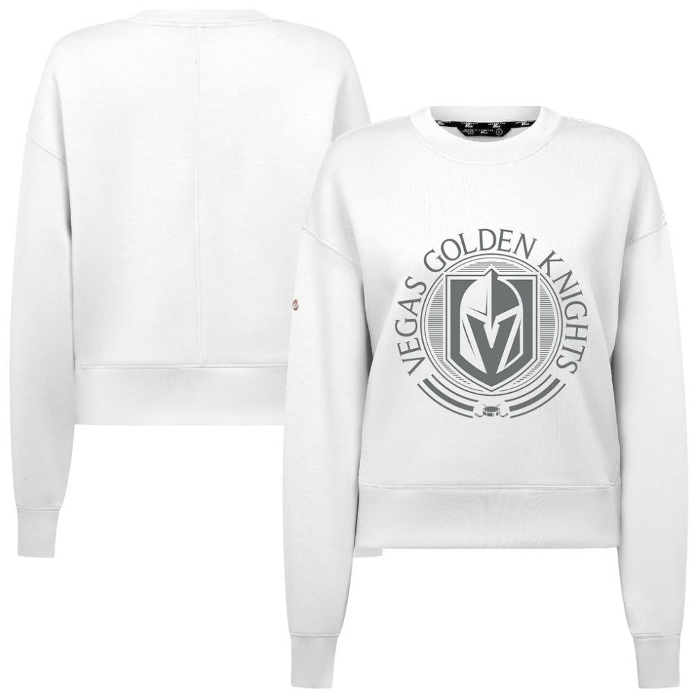 Vegas Golden Knights Levelwear Women's Slate & Snow Sponge Tri-Blend Sweatshirt White