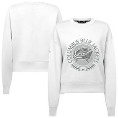 Columbus Blue Jackets Levelwear Women's Slate & Snow Sponge Tri-Blend Sweatshirt White