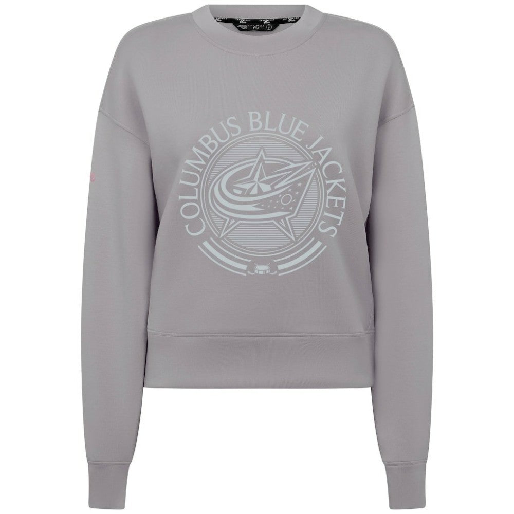 Columbus Blue Jackets Levelwear Women's Slate & Snow Sponge Tri-Blend Sweatshirt Gray