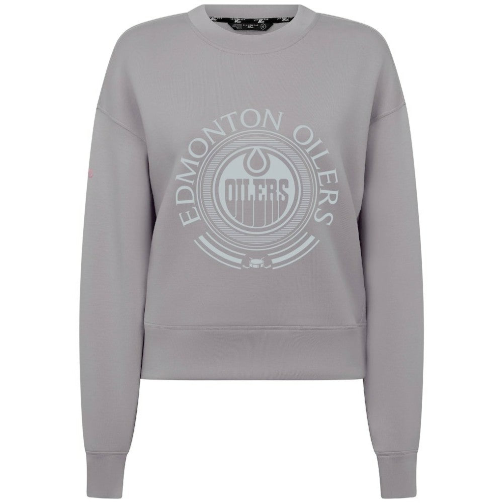 Edmonton Oilers Levelwear Women's Slate & Snow Sponge Tri-Blend Sweatshirt Gray