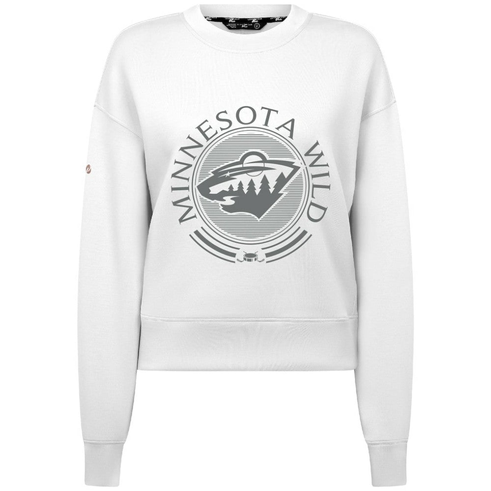 Minnesota Wild Levelwear Women's Slate & Snow Sponge Tri-Blend Sweatshirt White