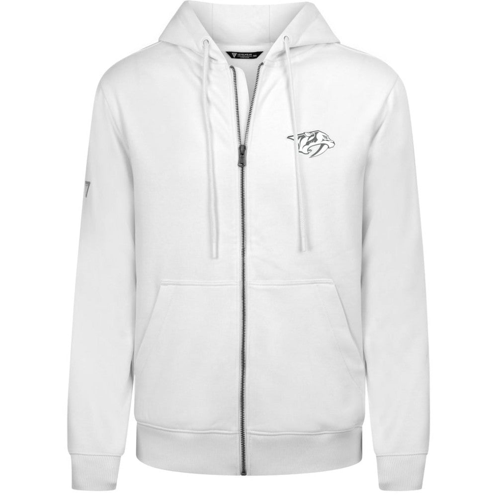Nashville Predators Levelwear Podium Chenille Logo Full-Zip Hoodie White