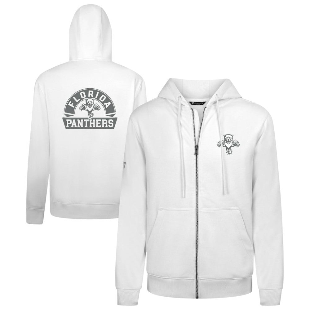 Florida Panthers Levelwear Podium Chenille Logo Full-Zip Hoodie White