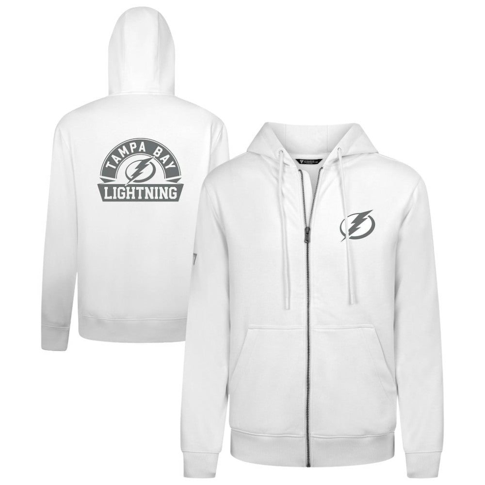 Tampa Bay Lightning Levelwear Podium Chenille Logo Full-Zip Hoodie White