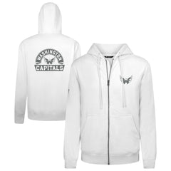 Washington Capitals Levelwear Podium Chenille Logo Full-Zip Hoodie White