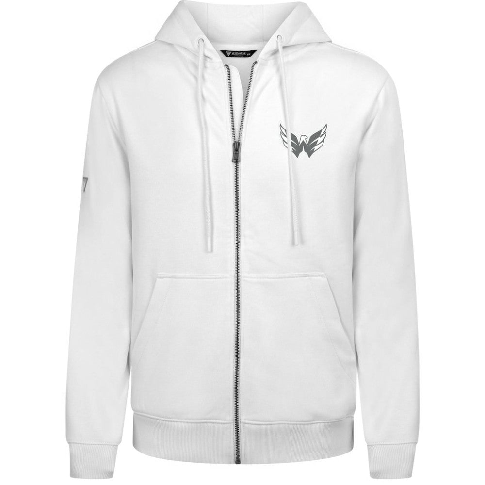 Washington Capitals Levelwear Podium Chenille Logo Full-Zip Hoodie White