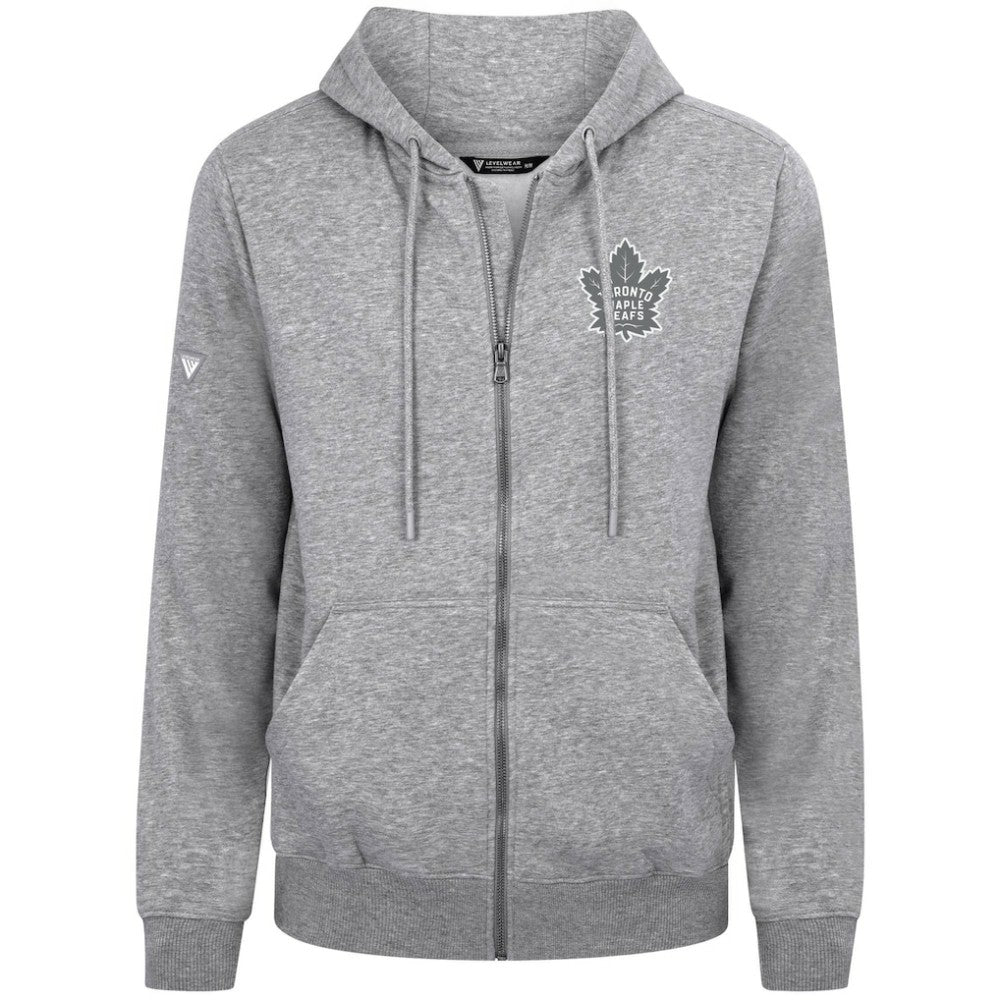 Toronto Maple Leafs Levelwear Podium Chenille Logo Full-Zip Hoodie Gray