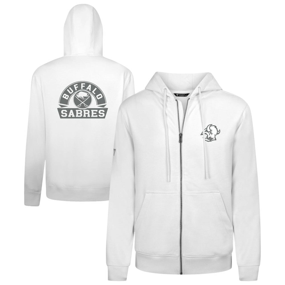 Buffalo Sabres Levelwear Podium Chenille Logo Full-Zip Hoodie White