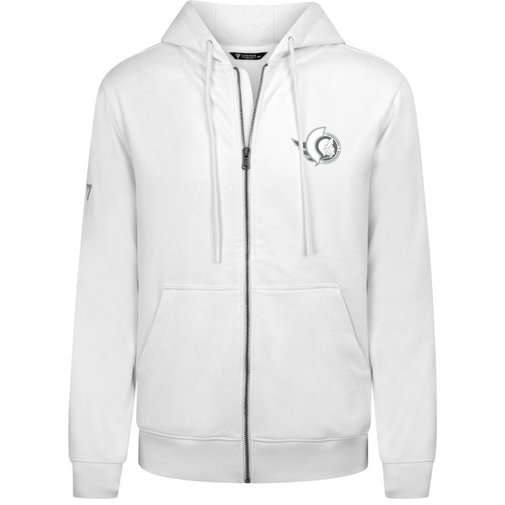 Ottawa Senators Levelwear Podium Chenille Logo Full-Zip Hoodie White