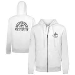 Vancouver Canucks Levelwear Podium Chenille Logo Full-Zip Hoodie White