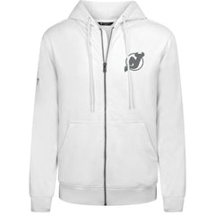 New Jersey Devils Levelwear Podium Chenille Logo Full-Zip Hoodie White