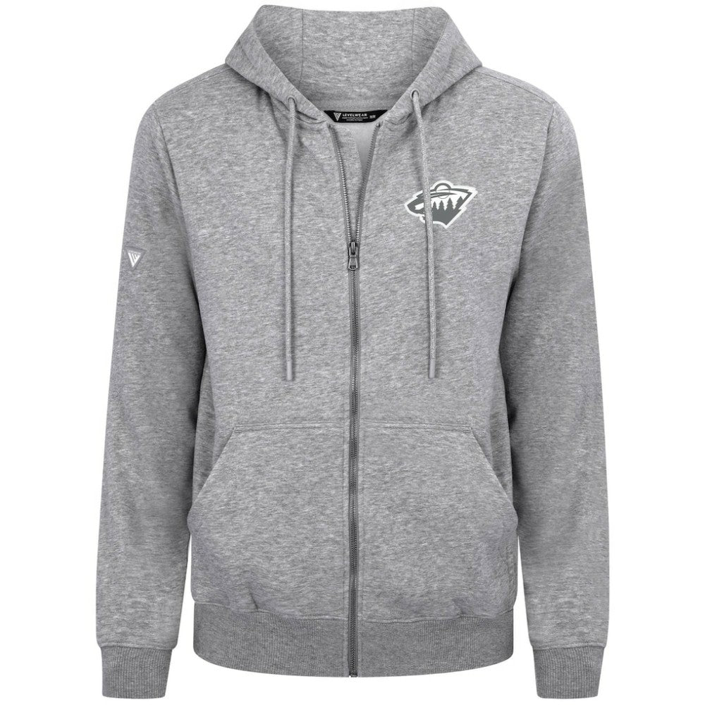 Minnesota Wild Levelwear Podium Banner Arch Full-Zip Hoodie Gray