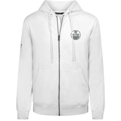 Edmonton Oilers Levelwear Podium Banner Arch Full-Zip Hoodie White