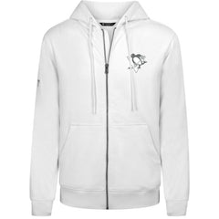 Pittsburgh Penguins Levelwear Podium Banner Arch Full-Zip Hoodie White