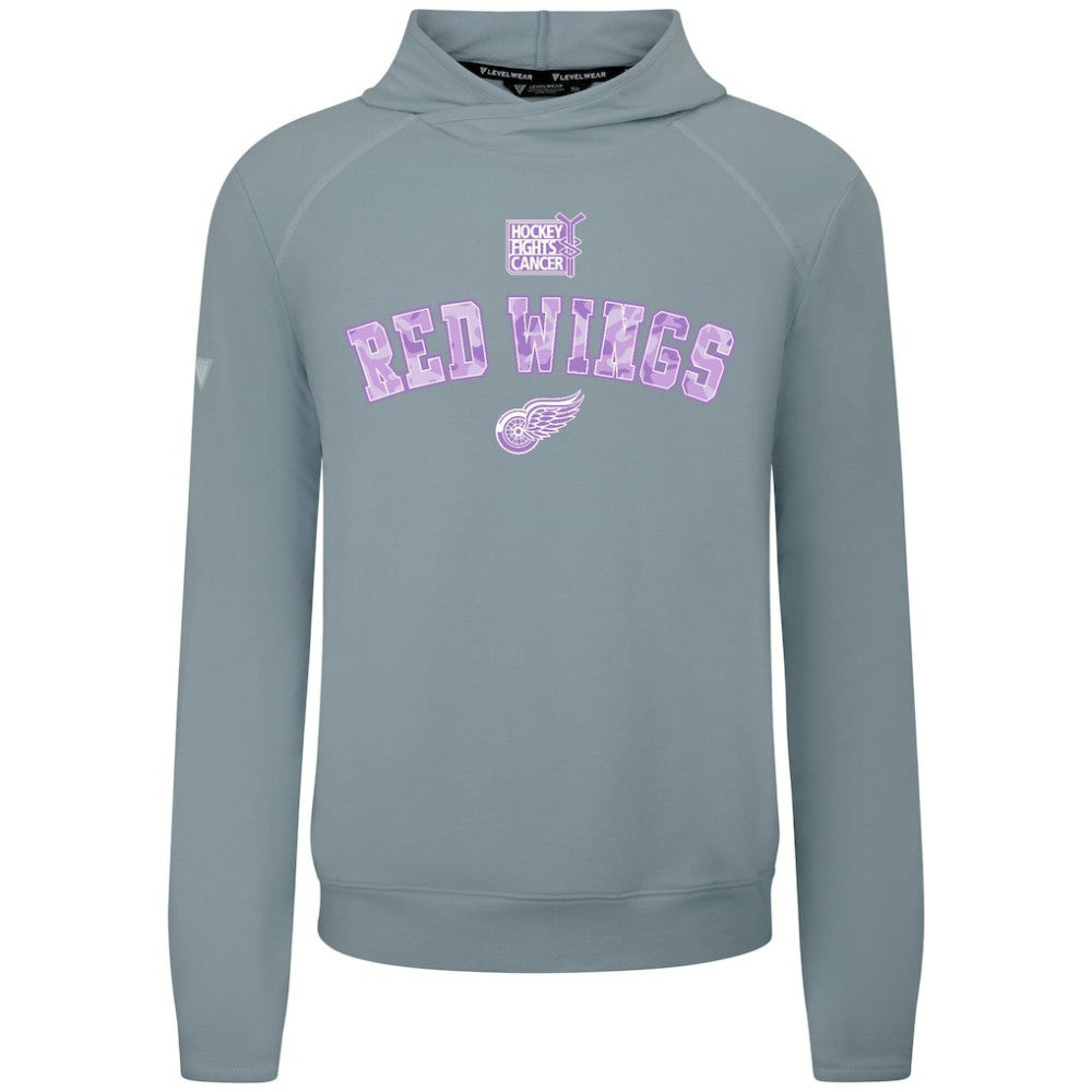 Detroit Red Wings Levelwear Hockey Fights Cancer Mandate Tri-Blend Hoodie Gray