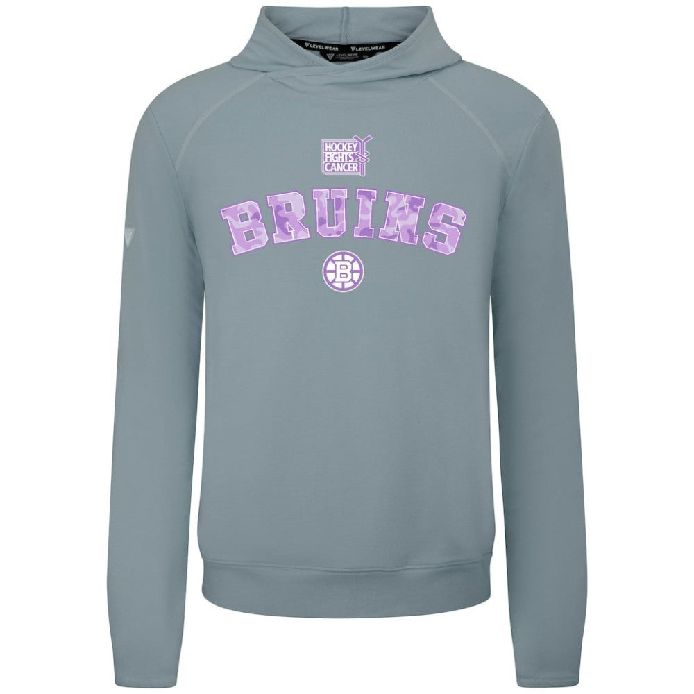 Boston Bruins Levelwear Hockey Fights Cancer Mandate Tri-Blend Hoodie Gray